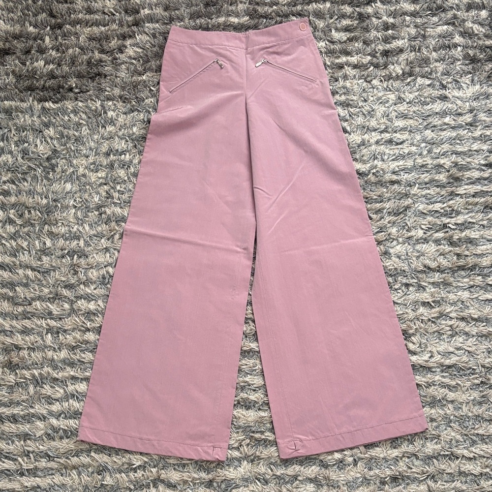 Giorgio Armani Women's Silk & Cotton Wide-Leg Pants - Soft Pink, Size 36 EU